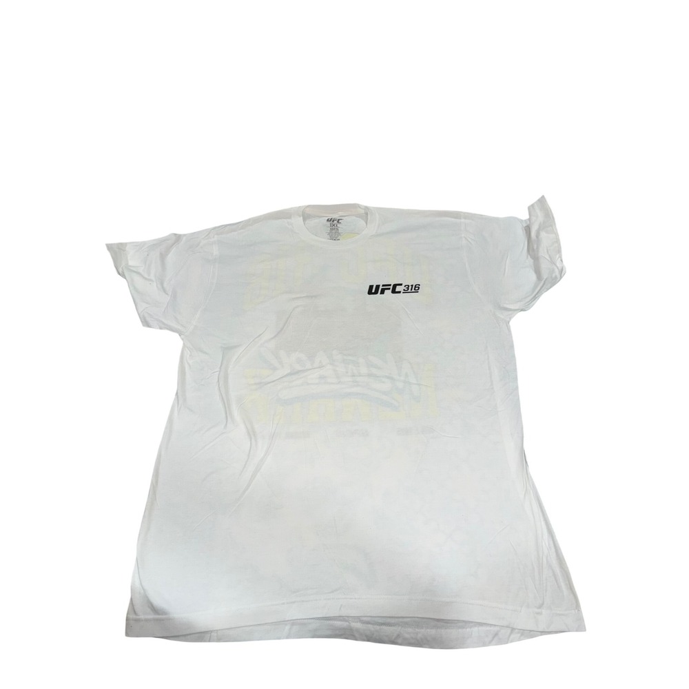UFC 316 Newark New Jersey Mens White Cotton T Shirt XL